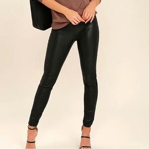 Blank NYC Vegan Faux Leather Leggings in Happy Hour Size 27 NEW Black Pockets